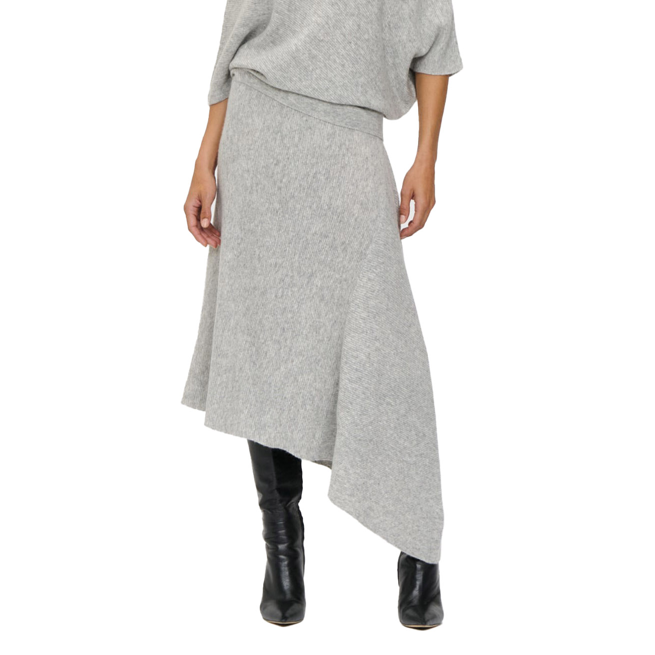 Veronika Maine Asymmetric Knit Skirt